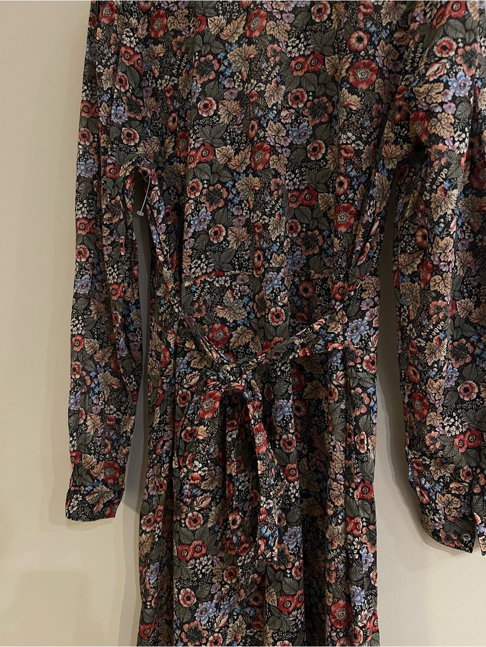 DOEN Charleston Floral Long Sleeve Cotton Maxi Dress Wildberry Thicket Size L - Picture 14 of 16